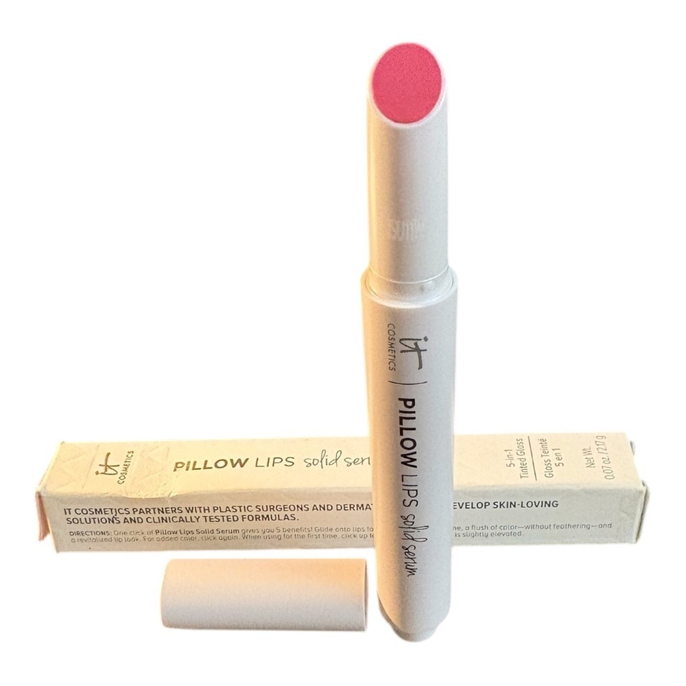 IT Cosmetics Pillow Lips Solid Serum 5-in-1 Tinted Gloss in Shade 11:11 NIB